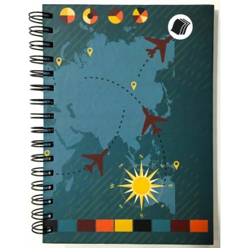Caderno - Viagem 1/4 - 96 Folhas - Capa dura