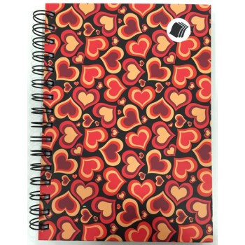 Caderno - Passione Coração Vermelho 1/4 - 96 Folhas - Capa dura