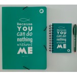 Kit Caderno, caderneta e pasta - João Kit Caderno, caderneta e pasta - João