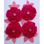 Kit Flores pink de feltro e papel