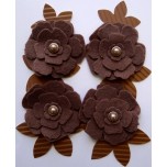 Kit Flores chocolate de feltro e papel