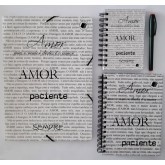 Kit Caderno, caderneta e pasta - Amor 